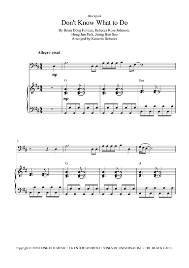 Don't Know What To Do (arr. Kaiserin Rebecca)