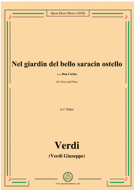 Verdi-Nel giardin del bello saracin ostello,in C Major,for Voice and Piano (arr. MSM)