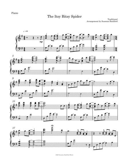 The Itsy Bitsy Spider (arr. Arrangement by Susanne Bashford)