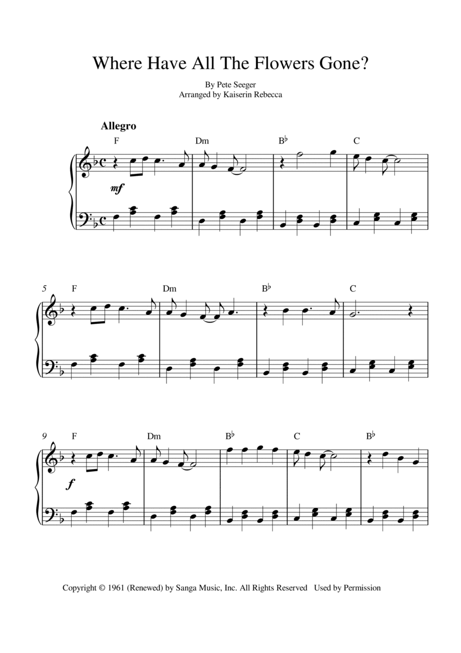 Where Have All The Flowers Gone? (arr. Kaiserin Rebecca)