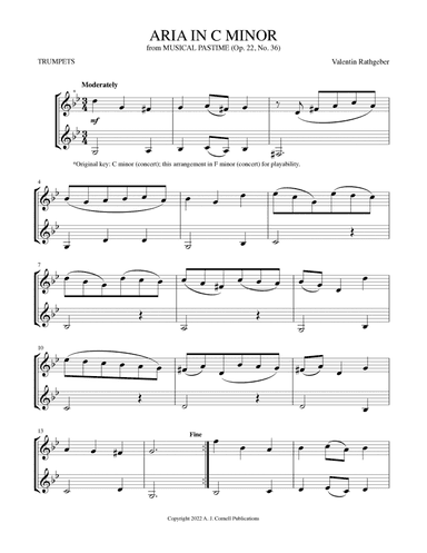 Aria in C Minor (from Musical Pastime) (arr. Mark Phillips)