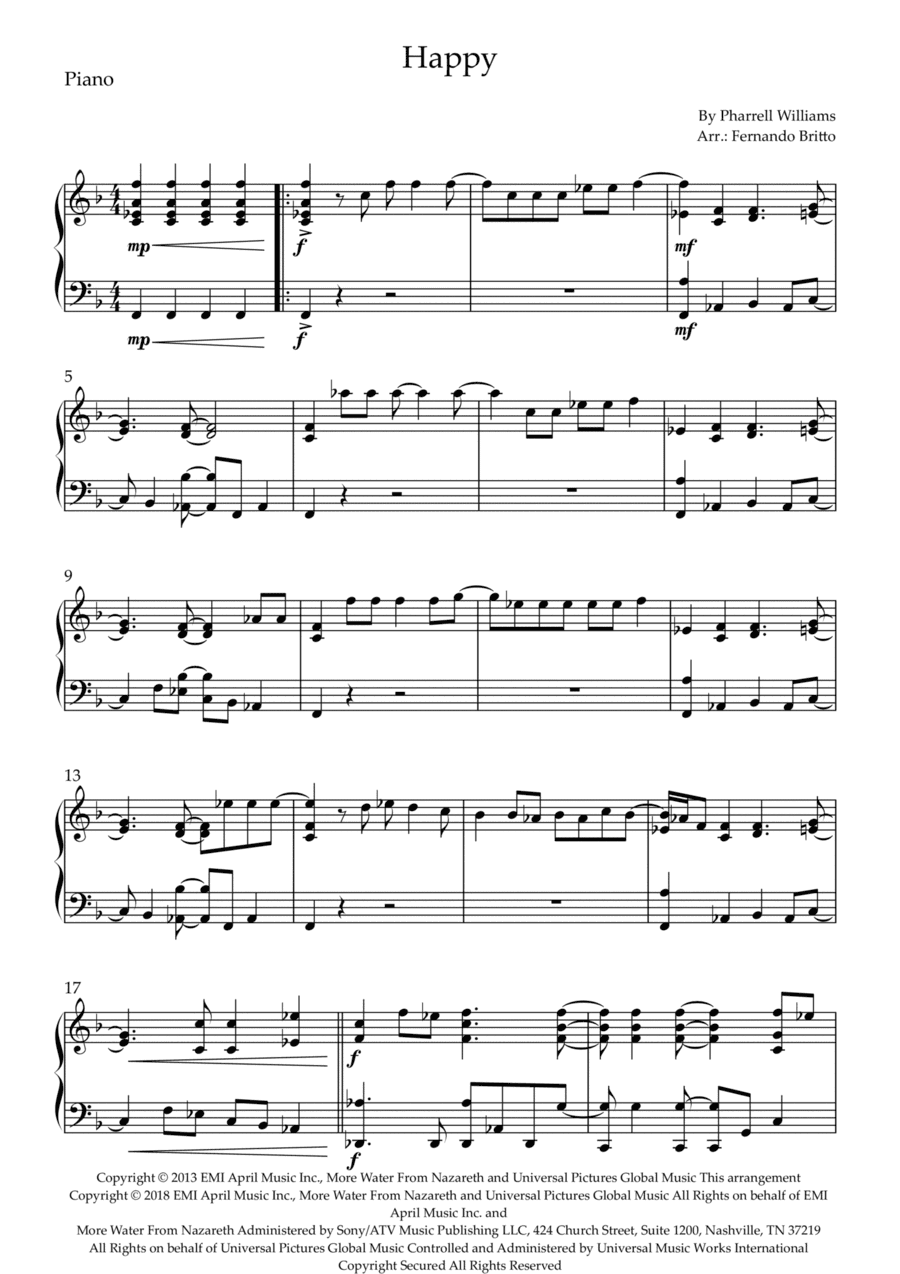 Happy (arr. Fernando Britto)