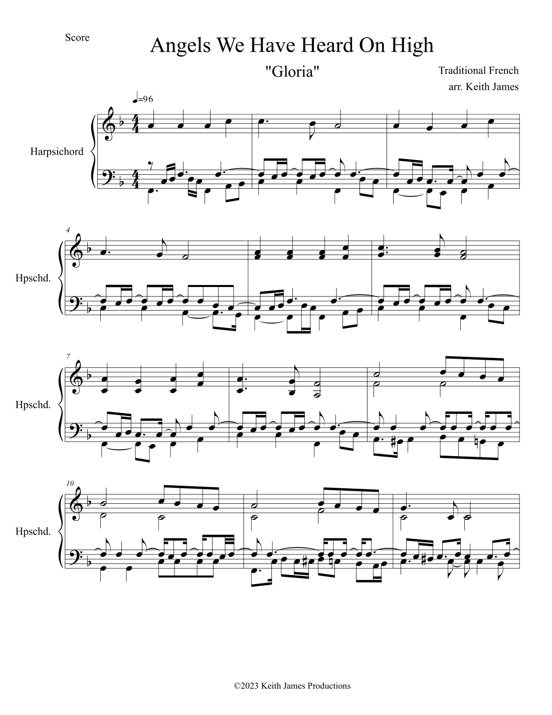 Angels We Have Heard On High (arr. Keith James)