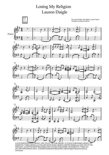 Losing My Religion (arr. ezequiel zeferino edição)