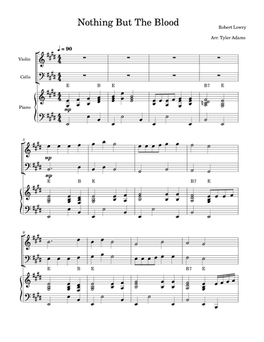 Nothing But The Blood (Violin and Cello Duet with Piano) (arr. Tyler Adams)