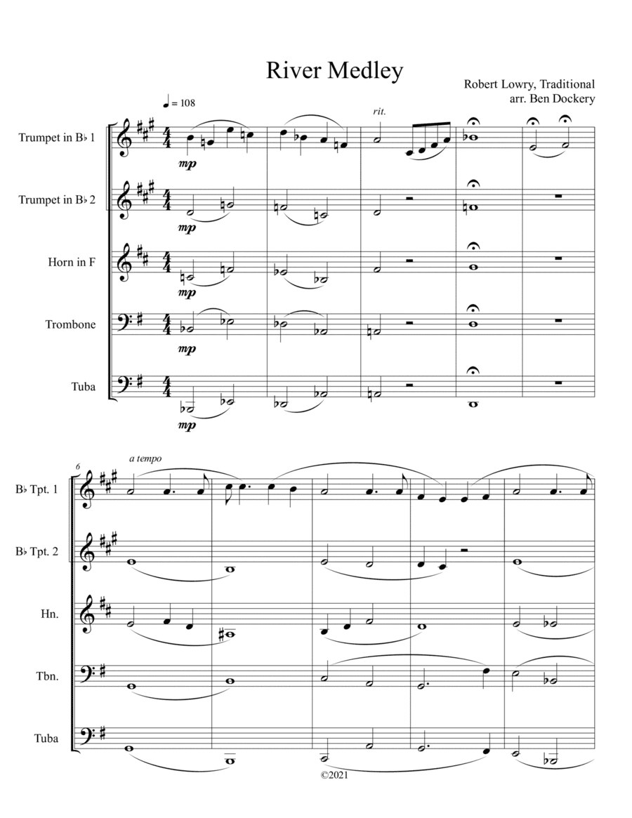 River Medley for Brass Quintet (arr. Ben Dockery)