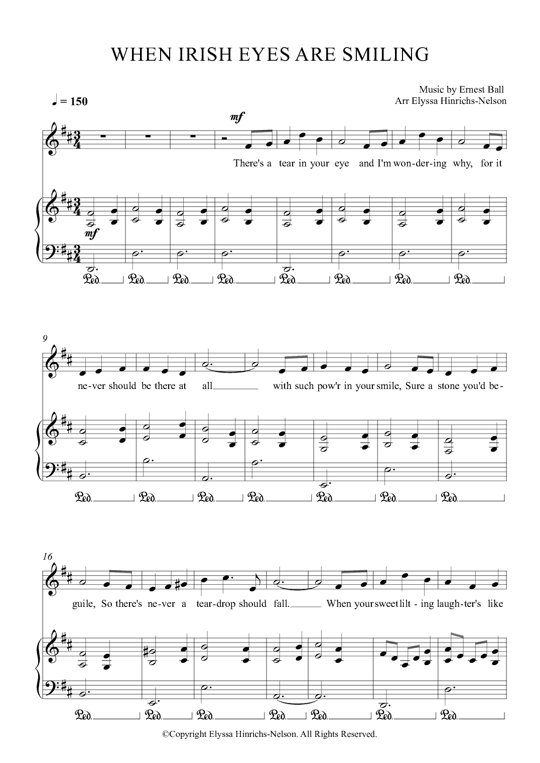 When Irish Eyes Are Smiling Arr Elyssa Hinrichs-Nelson (arr. Elyssa Hinrichs-Nelson)