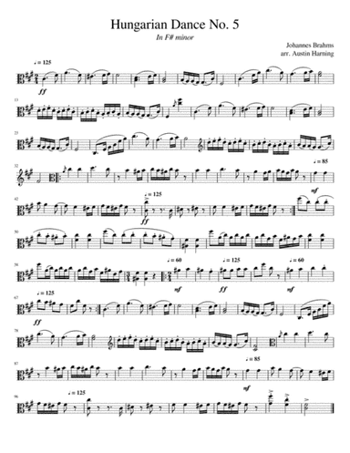 Hungarian Dance No. 5, for Solo Viola (arr. Austin Harning)