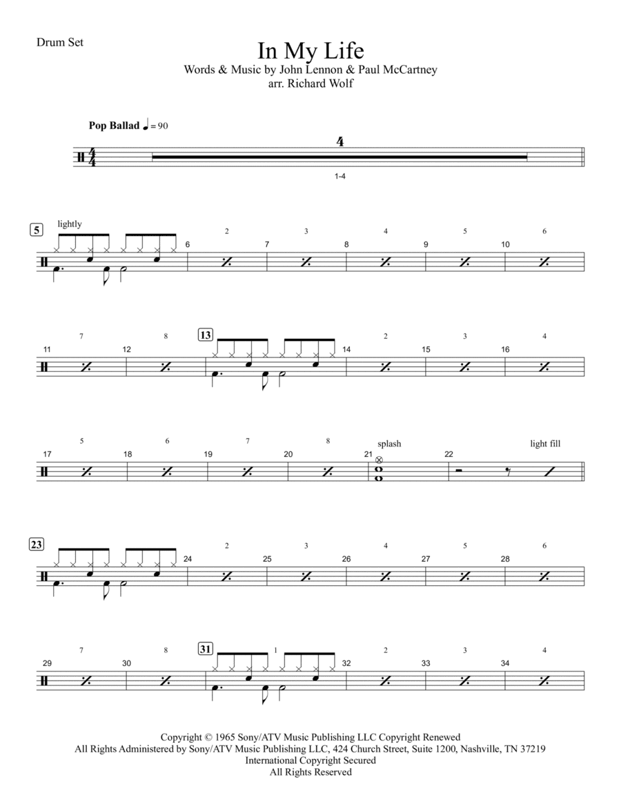 In My Life (arr. Richard Wolf)