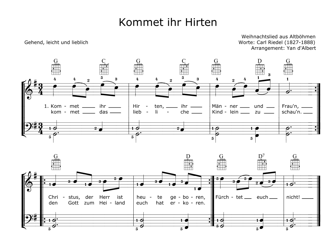 Kommet, ihr Hirten (Easy Piano, Arr.: Yan d'Albert) (arr. Yan d'Albert)