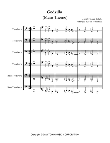 Godzilla (main Theme) (arr. Sam Woodhead)