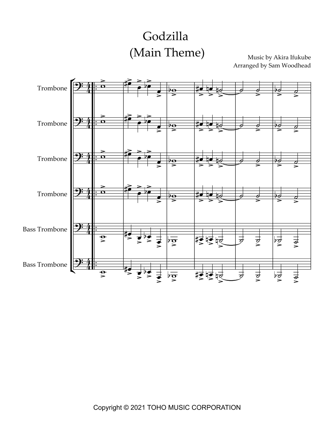 Godzilla (main Theme) (arr. Sam Woodhead)