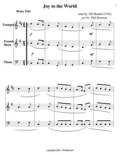 Joy to the World-Brass Trio (arr. Phil Beaman)