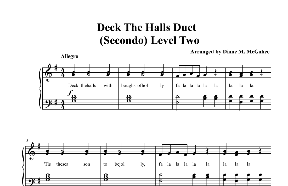 Deck The Halls (arr. Arranged by Diane M. McGahee)