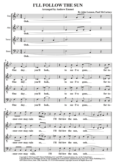 I'll Follow The Sun (arr. Andrew Emmet)