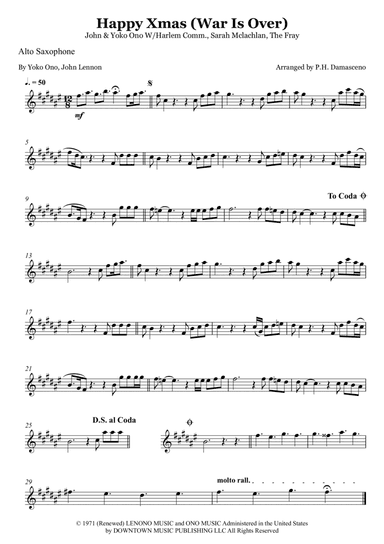 Happy Xmas (war Is Over) (arr. P.H. Damasceno)