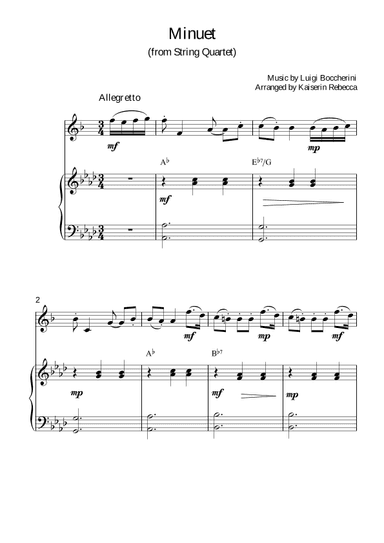 Minuet (from String Quartet) (arr. Kaiserin Rebecca)