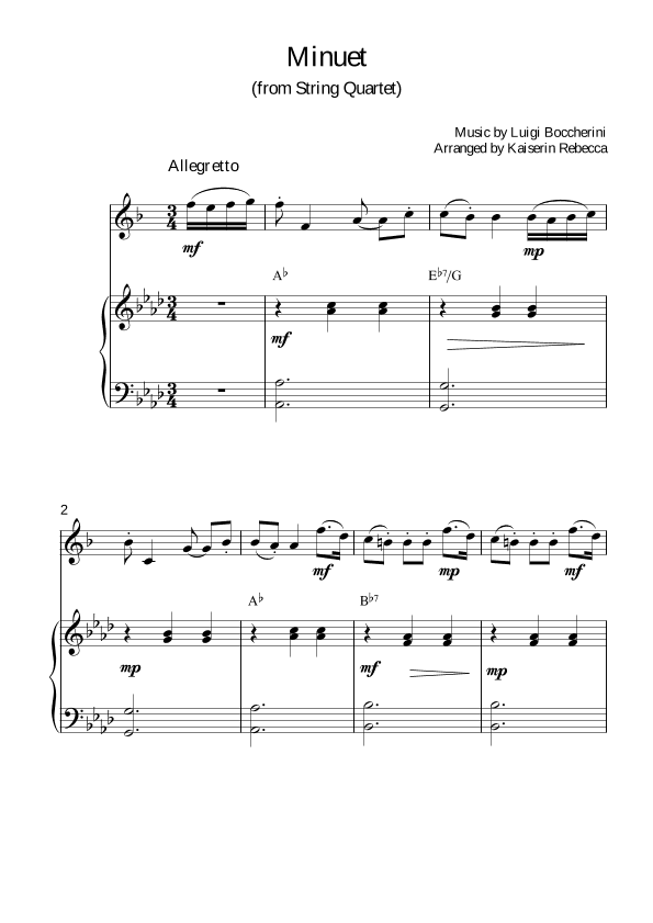 Minuet (from String Quartet) (arr. Kaiserin Rebecca)