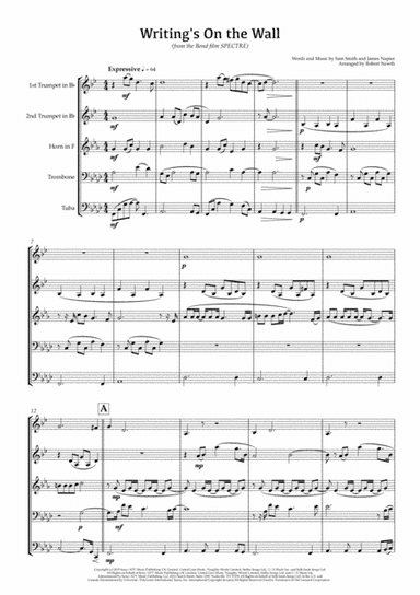 Writing's On The Wall from the film SPECTRE (arr. Robert Newth)