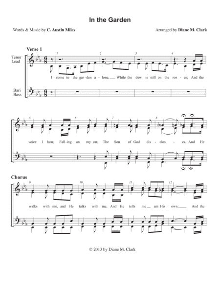 In the Garden (CHORAL PRICING) (arr. Diane M. Clark)