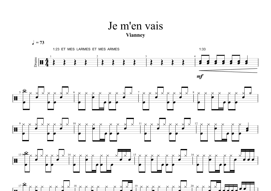 Je M'en Vais (arr. Cyril Mayer)