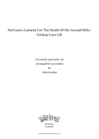 Niel Gow's Lament For The Death Of His Second Wife / Eriskay Love Lilt (arr. Julia Gordon)