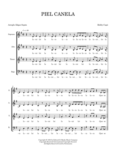 Piel Canela (arr. Edgar Sopón)