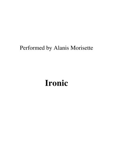 Ironic (arr. Ronn M)