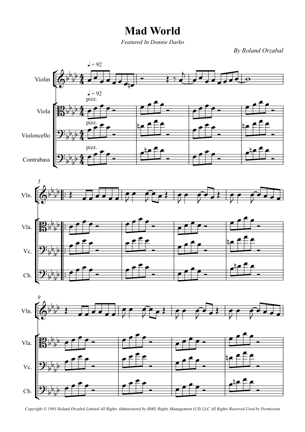 Mad World (arr. Wesley S. SIlva)