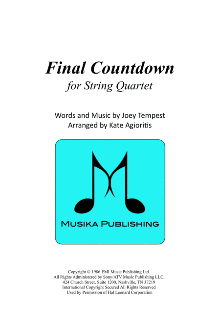 Final Countdown (arr. Kate Agioritis)
