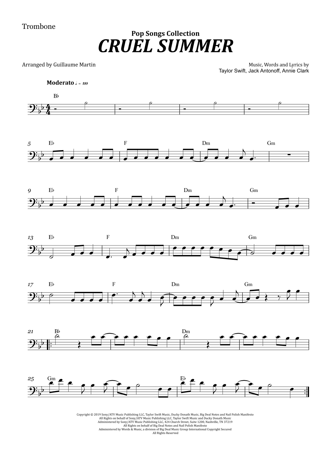 Cruel Summer (arr. Guillaume Martin)