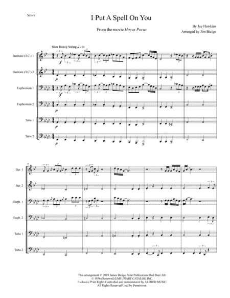 I Put A Spell On You (arr. Jim Bicigo)