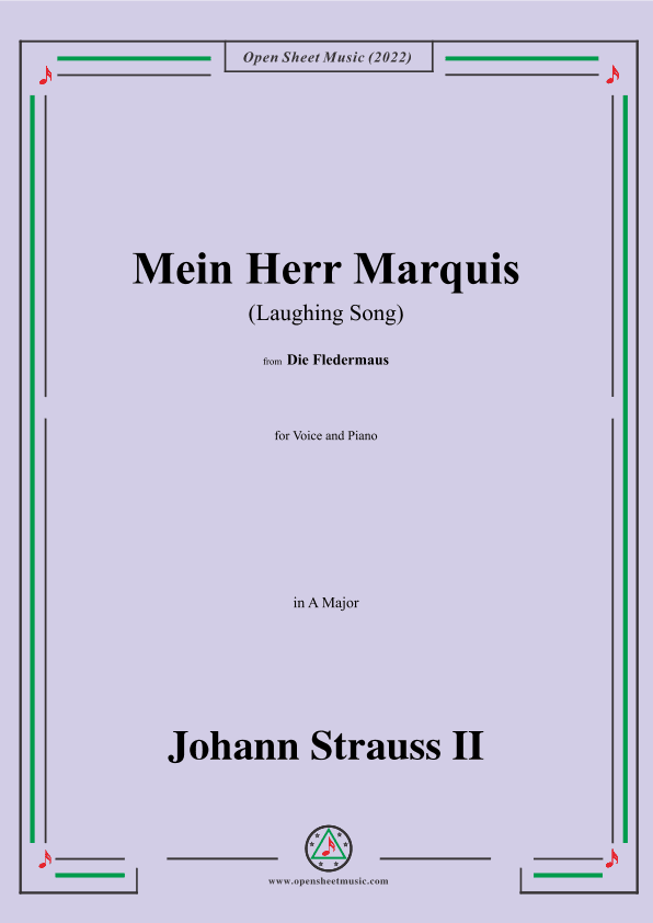 Johann Strauss II-Mein Herr Marquis(Laughing Song),in A Major (arr. OSM Press)