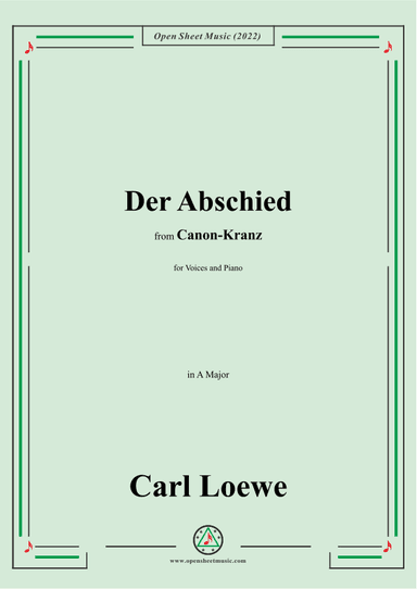 Loewe-Der Abschied,in A Major (arr. OSM Press)