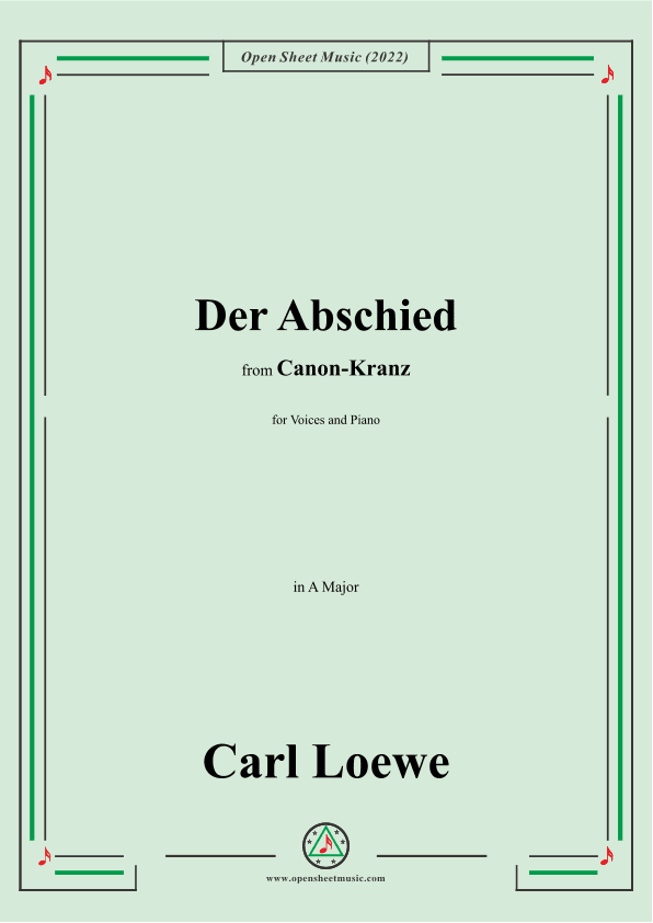 Loewe-Der Abschied,in A Major (arr. OSM Press)