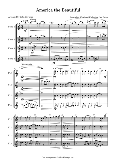 America the Beautiful (arr. John Wernega)