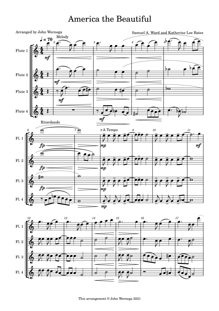 America the Beautiful (arr. John Wernega)