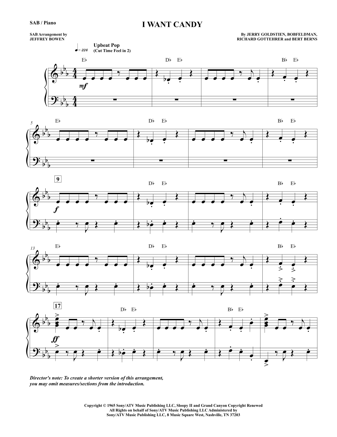 I Want Candy (arr. Jeffrey Bowen)