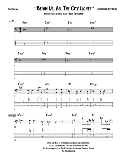 Below Us, All The City Lights (arr. Paul welsh)
