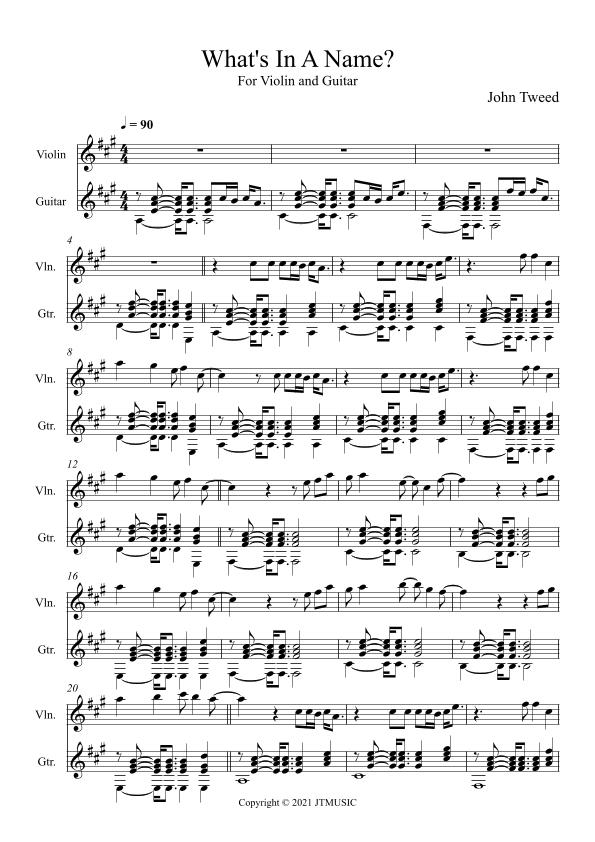 What's In A Name - Violin and Guitar
