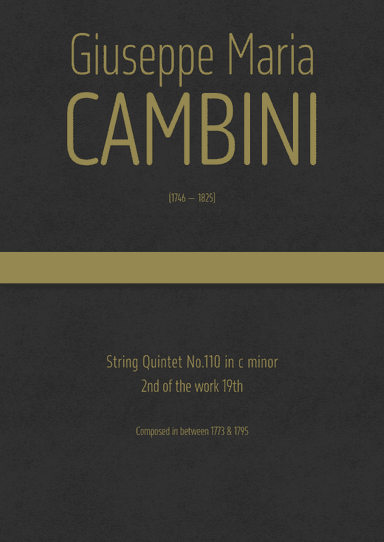 Cambini - String Quintet No.110 in C minor ; 2nd of the work 19th (arr. J.G. Cucó Barber)