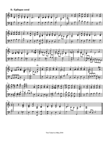 Choral Epilogue (movement of baroque suite nº18 in C Major for piano of Toni Tudurí)