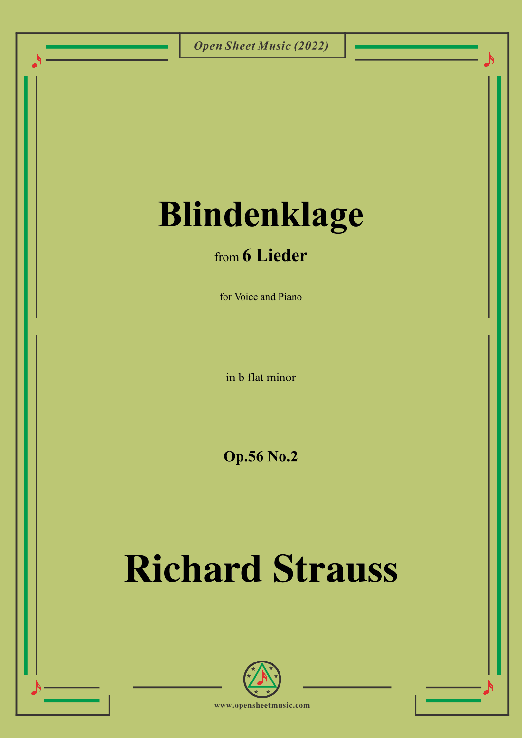 Richard Strauss-Blindenklage,in b flat minor (arr. OSM Press)