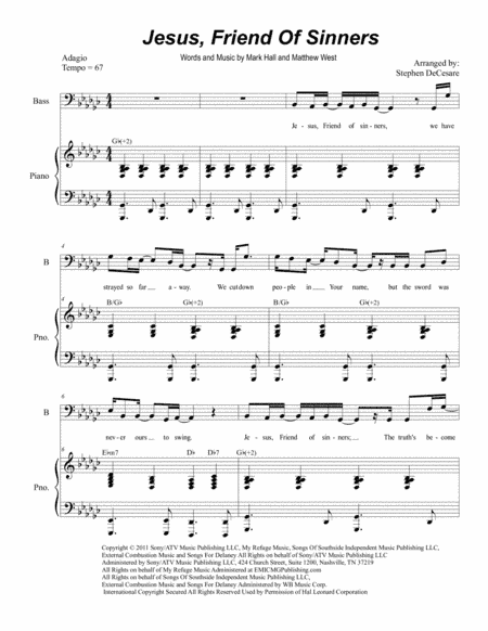 Jesus, Friend Of Sinners (arr. Stephen DeCesare)