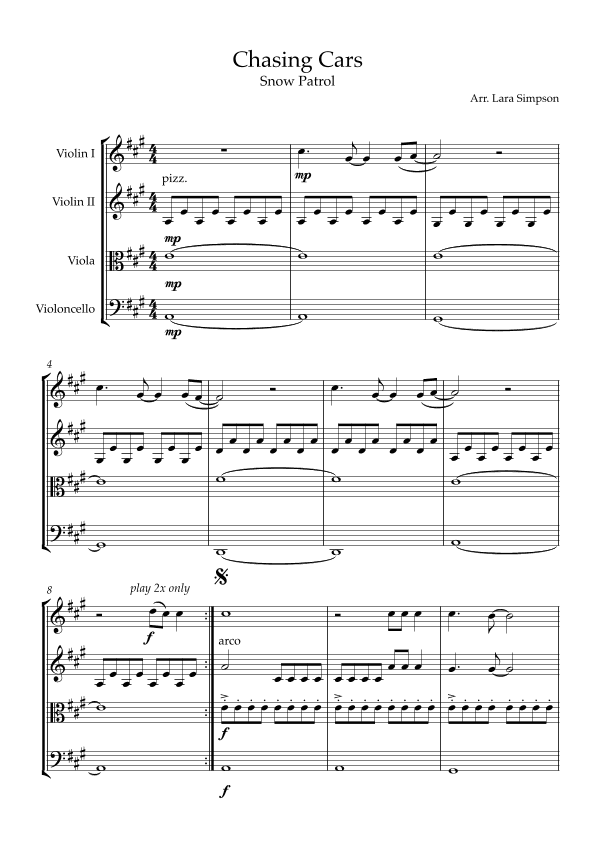 Chasing Cars (arr. Lara Simpson)