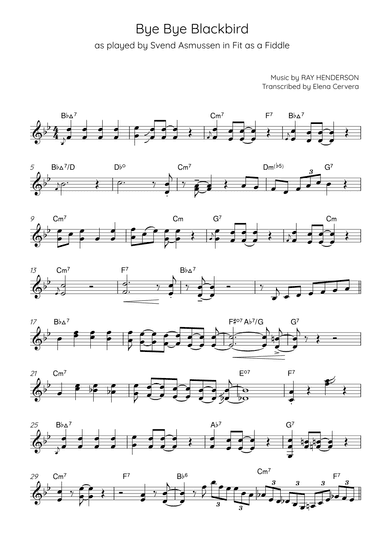 Bye bye Blackbird (arr. Elena Cervera)