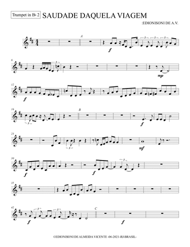 01-SAUDADE DAQUELA VIAGEM - Trumpet in Bb 2