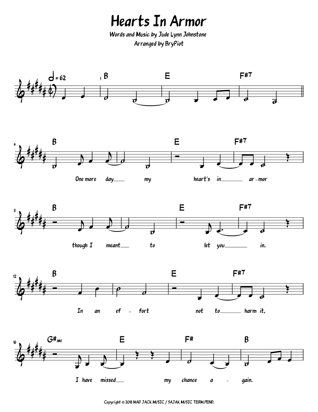 Hearts In Armor (arr. BryPiot)