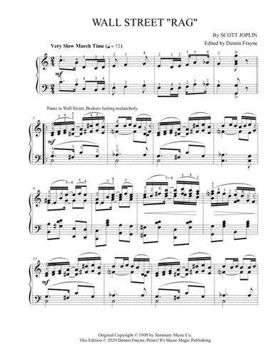 Wall Street Rag (arr. Presto! It's Music Magic Publishing)