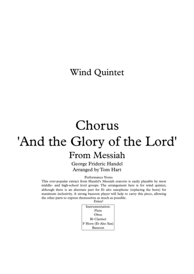 The Glory of the Lord - Messiah (arr. Tom Hart)